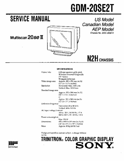 Sony GDM-20SE2T Service Manual Trinitron Color Graphic Display - (8.844Kb) Part 1/5 - pag. 54